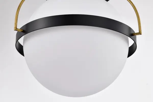 Lakeshore Large Flush Mount - Matte Black & Natural Brass - Image 11