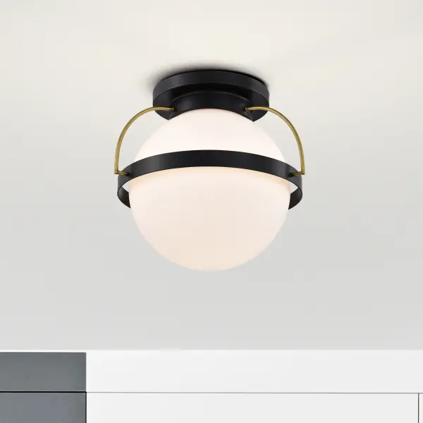 Lakeshore Large Flush Mount - Matte Black & Natural Brass - Image 15