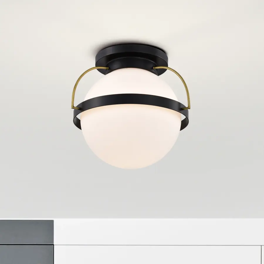 Lakeshore Large Flush Mount - Matte Black & Natural Brass - Image 15