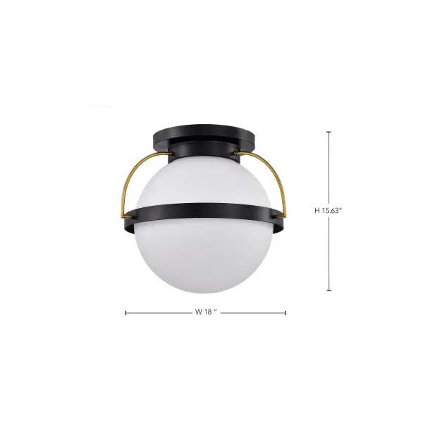 Lakeshore Large Flush Mount - Matte Black & Natural Brass - Image 16