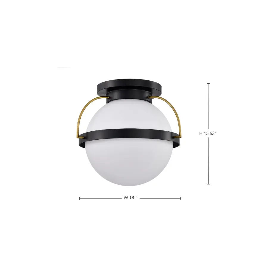 Lakeshore Large Flush Mount - Matte Black & Natural Brass - Image 16