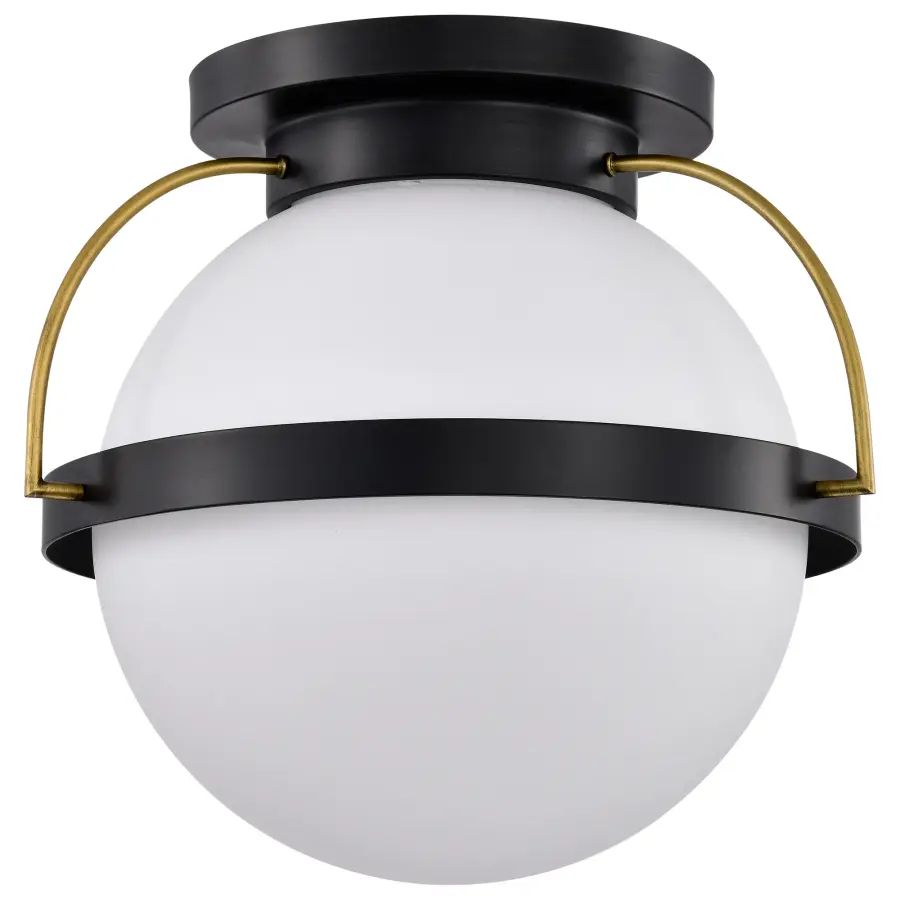 Lakeshore Large Flush Mount - Matte Black & Natural Brass - Image 3