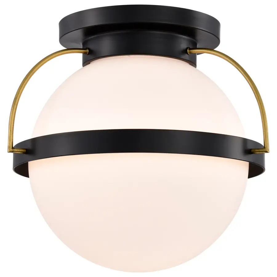 Lakeshore Large Flush Mount - Matte Black & Natural Brass - Image 4