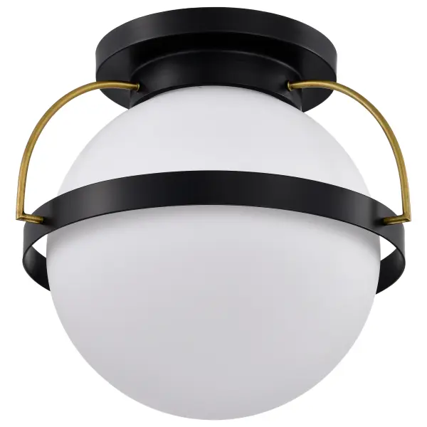 Lakeshore Large Flush Mount - Matte Black & Natural Brass - Image 5