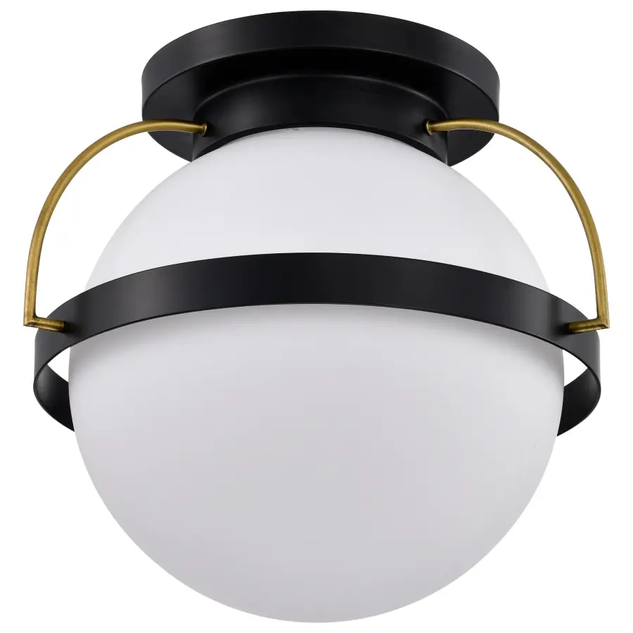 Lakeshore Large Flush Mount - Matte Black & Natural Brass - Image 5