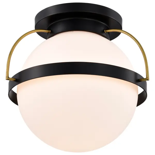 Lakeshore Large Flush Mount - Matte Black & Natural Brass - Image 6
