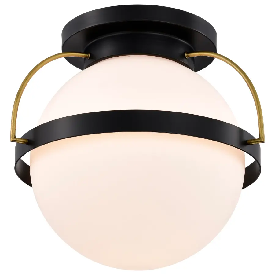 Lakeshore Large Flush Mount - Matte Black & Natural Brass - Image 6