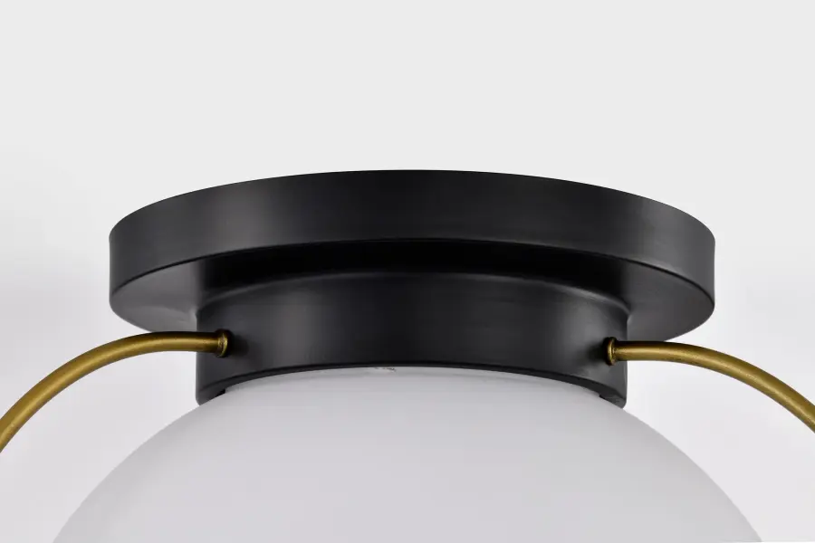 Lakeshore Large Flush Mount - Matte Black & Natural Brass - Image 7