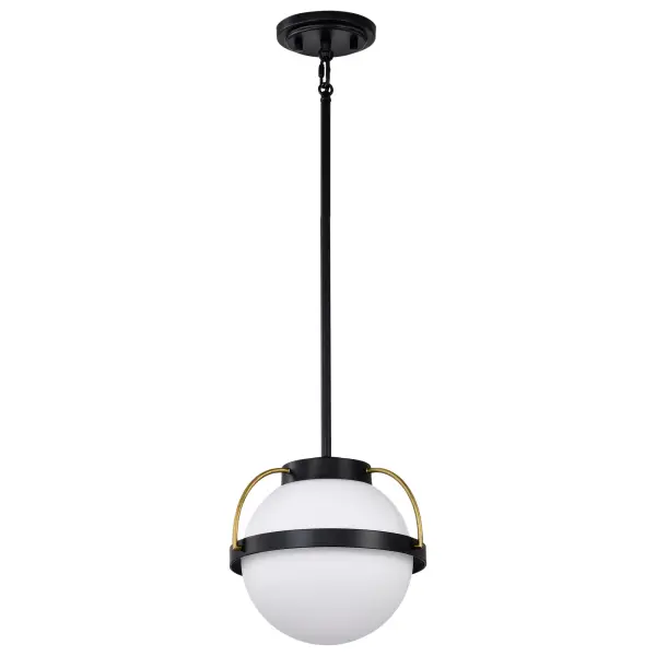 Lakeshore Small Pendant Light in Matte Black & Natural Brass - Image 1