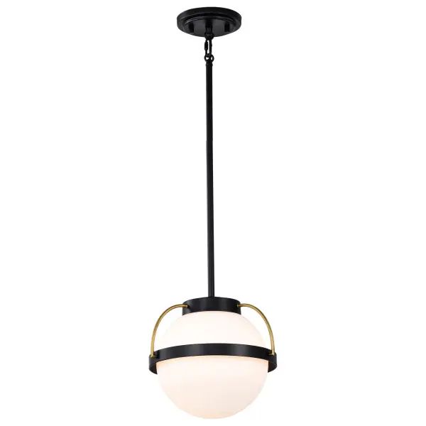 Lakeshore Small Pendant Light in Matte Black & Natural Brass - Image 2