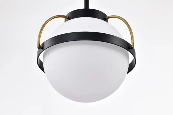 Lakeshore Small Pendant Light in Matte Black & Natural Brass - Image 11
