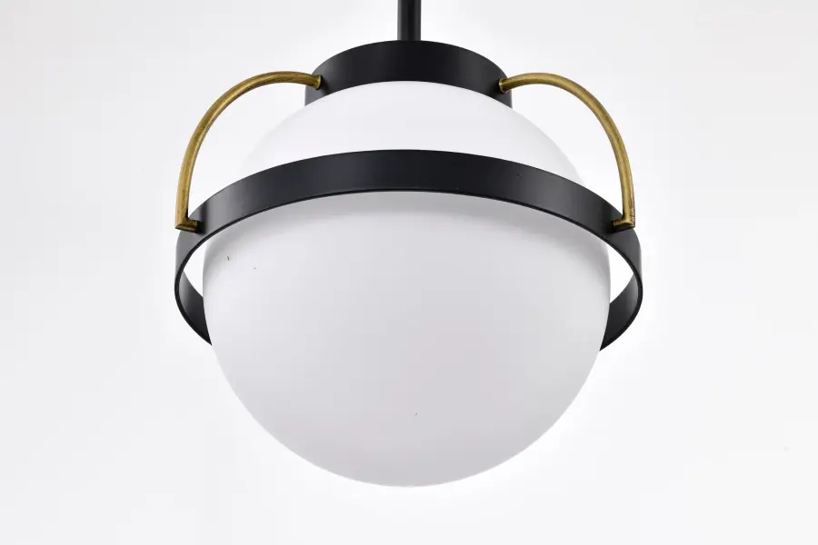 Lakeshore Small Pendant Light in Matte Black & Natural Brass - Image 11
