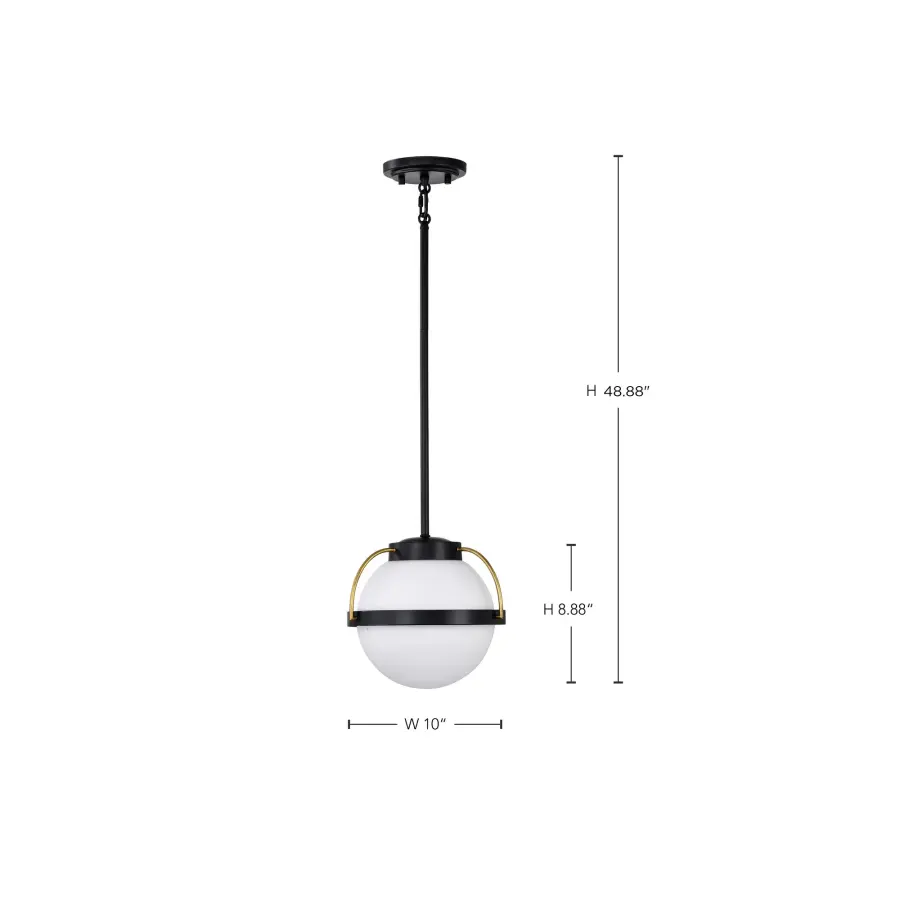 Lakeshore Small Pendant Light in Matte Black & Natural Brass - Image 14