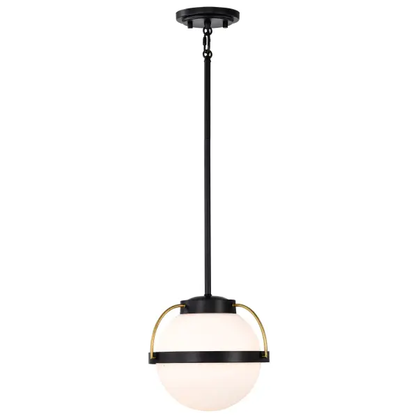 Lakeshore Small Pendant Light in Matte Black & Natural Brass - Image 4