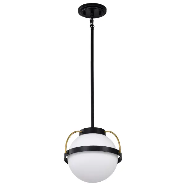 Lakeshore Small Pendant Light in Matte Black & Natural Brass - Image 5