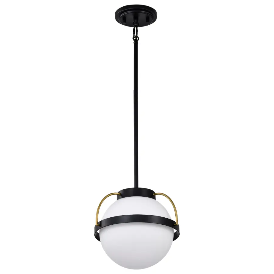 Lakeshore Small Pendant Light in Matte Black & Natural Brass - Image 5