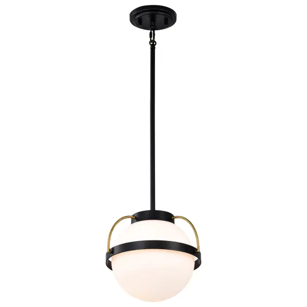 Lakeshore Small Pendant Light in Matte Black & Natural Brass - Image 6