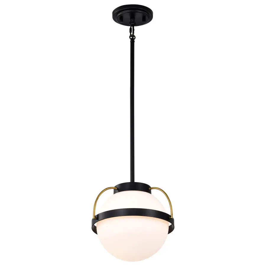Lakeshore Small Pendant Light in Matte Black & Natural Brass - Image 6