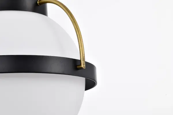 Lakeshore Small Pendant Light in Matte Black & Natural Brass - Image 7