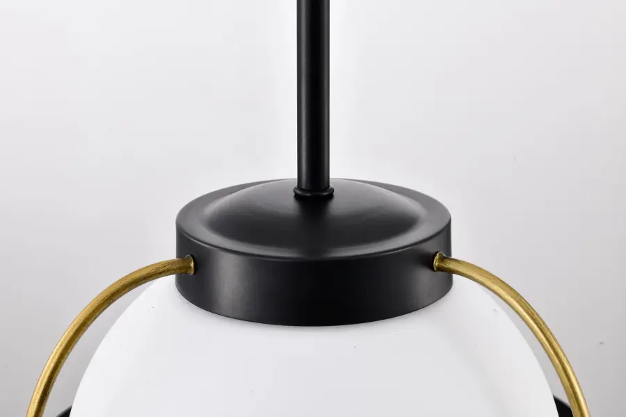 Lakeshore Small Pendant Light in Matte Black & Natural Brass - Image 9