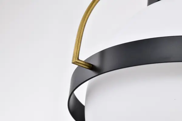 Lakeshore 1-Light Medium Pendant in Matte Black & Natural Brass - Image 11