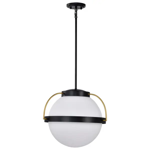 Lakeshore 1-Light Medium Pendant in Matte Black & Natural Brass - Image 4