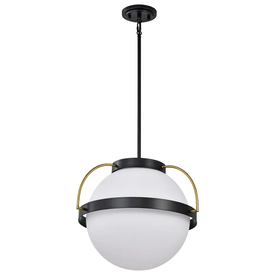 Lakeshore 1-Light Medium Pendant in Matte Black & Natural Brass - Image 6