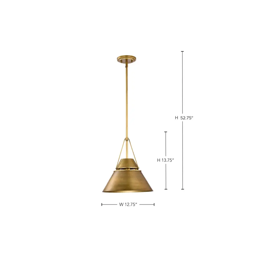 Adina 1-Light Medium Pendant in Natural Brass - Image 16