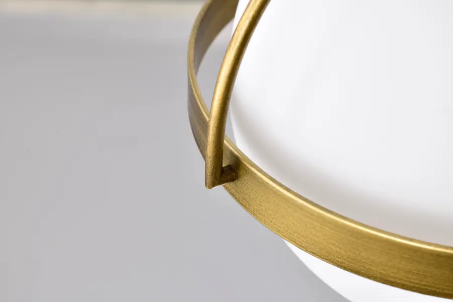 Elegant Small-Scale Pendant with Warm Brass and Soft Opal Glow - Image 11