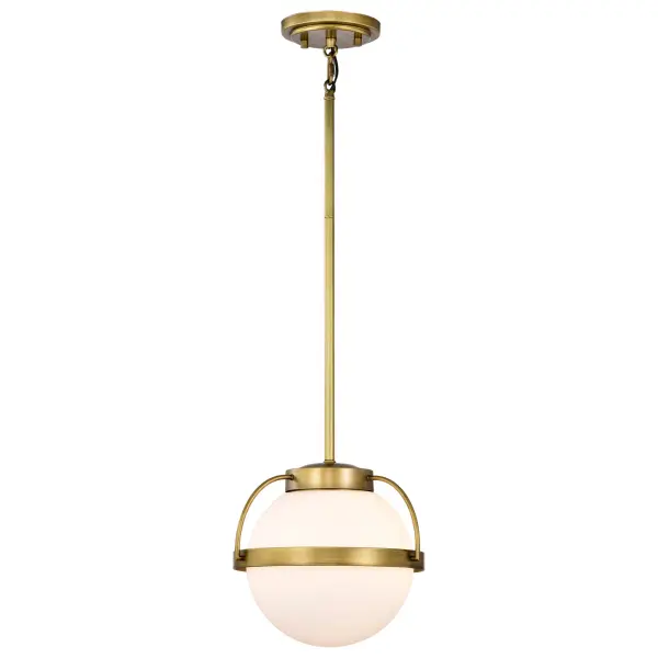 Elegant Small-Scale Pendant with Warm Brass and Soft Opal Glow - Image 5