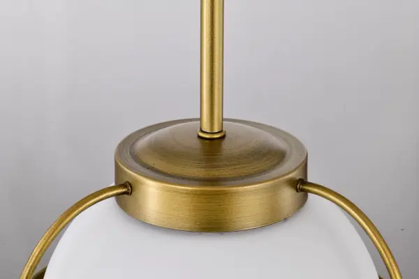 Elegant Small-Scale Pendant with Warm Brass and Soft Opal Glow - Image 8