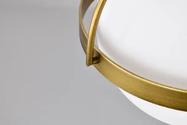 Elegant Small-Scale Pendant with Warm Brass and Soft Opal Glow - Image 10