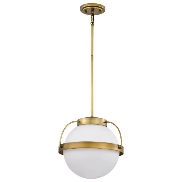 Timeless Brass Pendant with Romantic Opal Glass Glow - Image 1