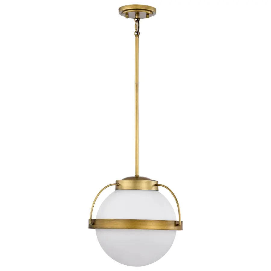 Timeless Brass Pendant with Romantic Opal Glass Glow - Image 3