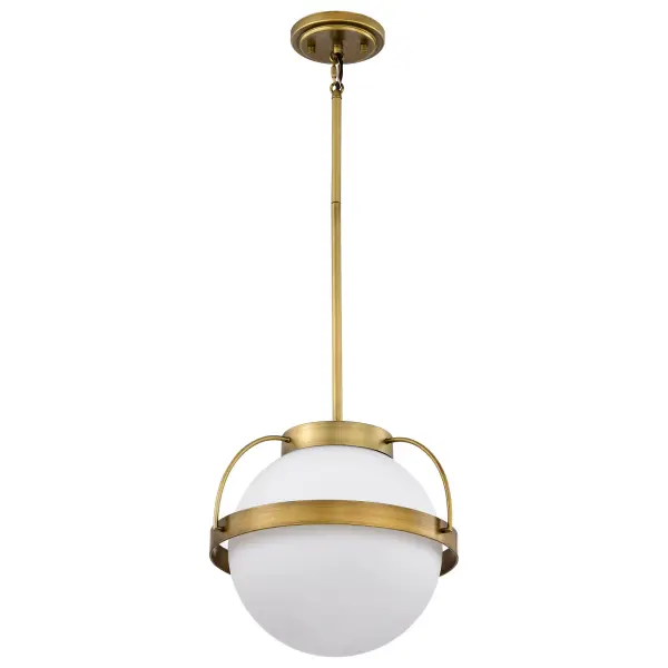 Timeless Brass Pendant with Romantic Opal Glass Glow - Image 5