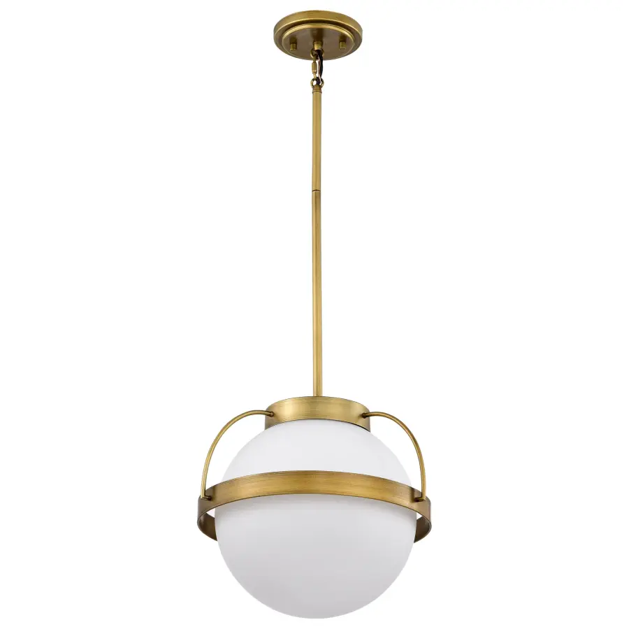 Timeless Brass Pendant with Romantic Opal Glass Glow - Image 5