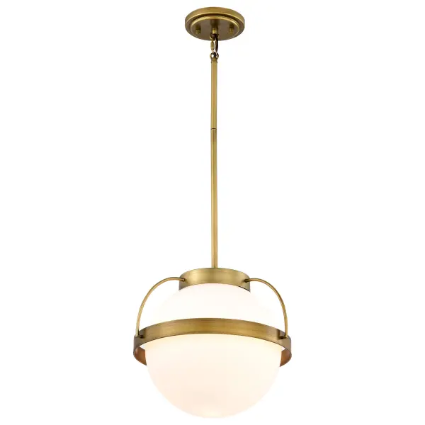 Timeless Brass Pendant with Romantic Opal Glass Glow - Image 6