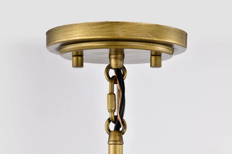 Timeless Brass Pendant with Romantic Opal Glass Glow - Image 7