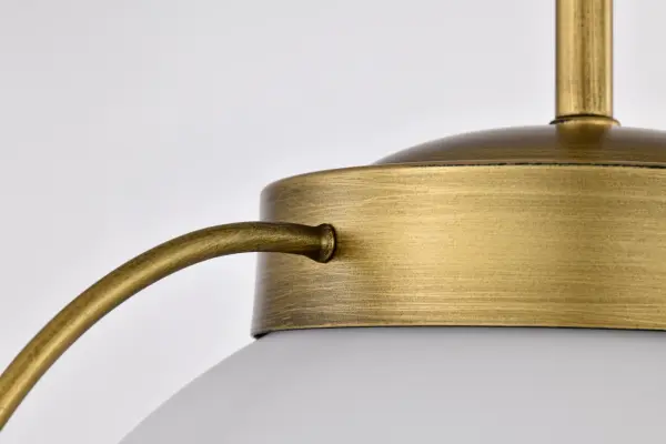 Timeless Brass Pendant with Romantic Opal Glass Glow - Image 9