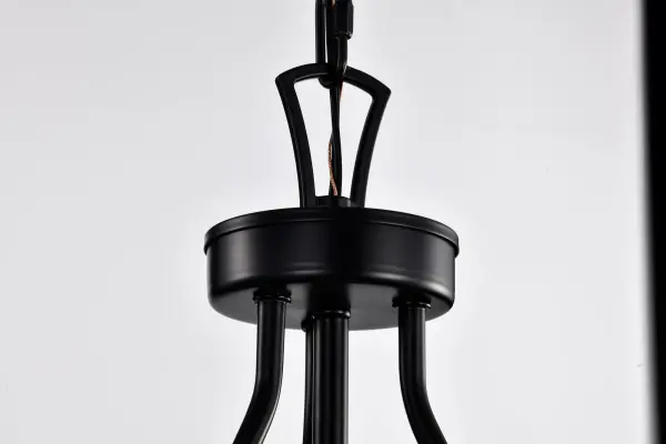 Boliver 3-Light Pendant in Matte Black with Clear Seeded Glass - Image 11