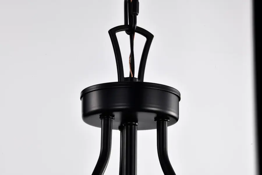 Boliver 3-Light Pendant in Matte Black with Clear Seeded Glass - Image 11