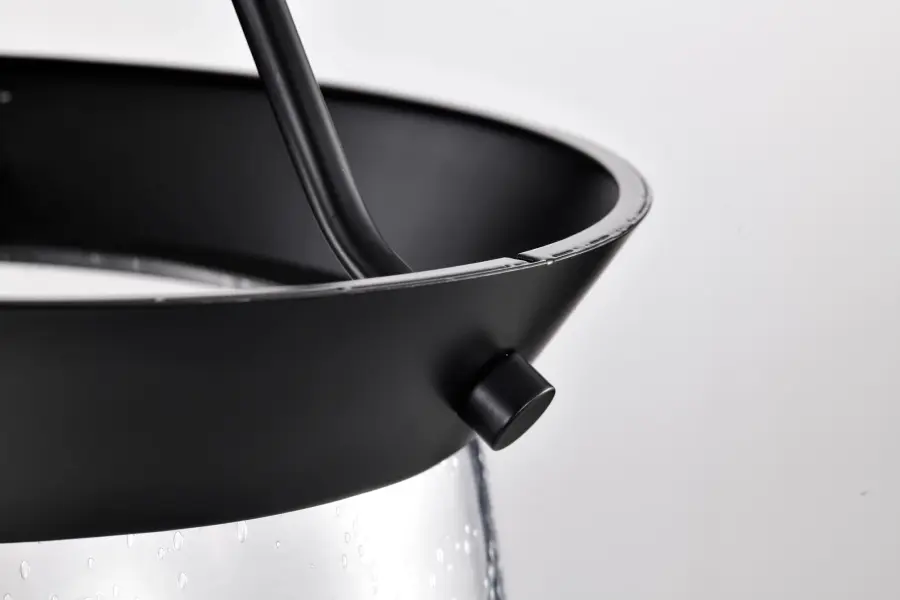 Boliver 3-Light Pendant in Matte Black with Clear Seeded Glass - Image 14