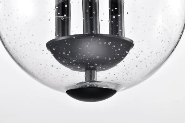 Boliver 3-Light Pendant in Matte Black with Clear Seeded Glass - Image 16