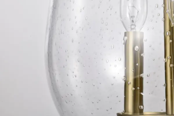 Boliver 3-Light Pendant in Vintage Brass with Clear Seeded Glass - Image 11