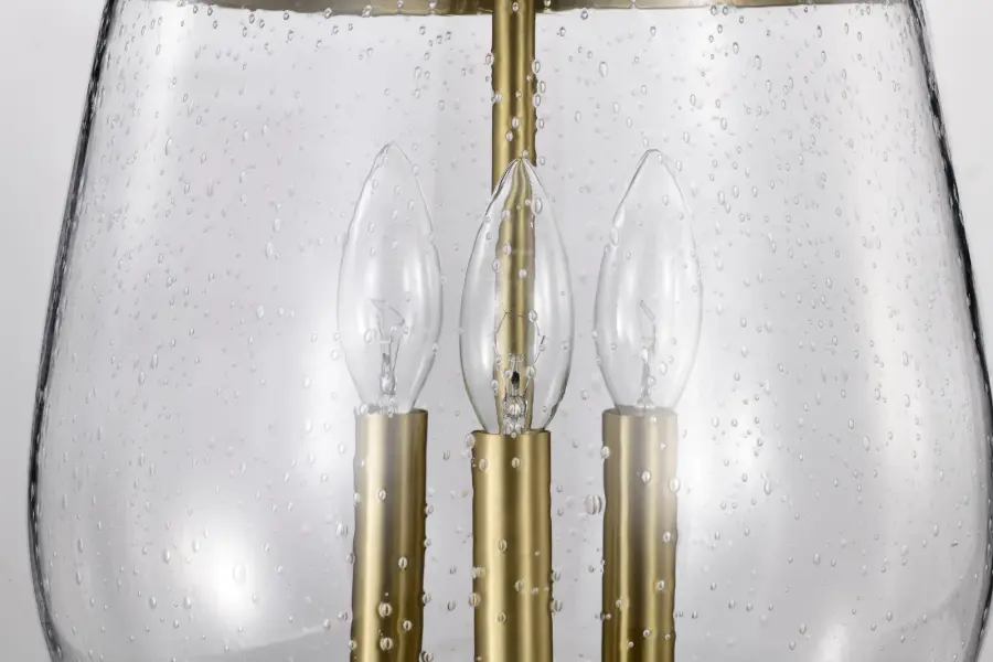 Boliver 3-Light Pendant in Vintage Brass with Clear Seeded Glass - Image 13