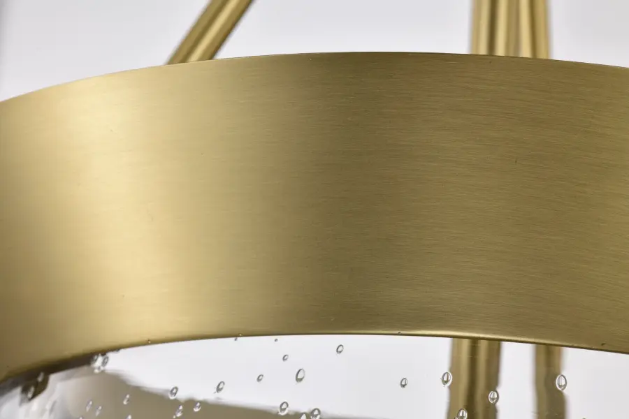 Boliver 3-Light Pendant in Vintage Brass with Clear Seeded Glass - Image 15