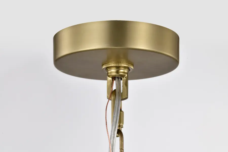 Boliver 3-Light Pendant in Vintage Brass with Clear Seeded Glass - Image 7