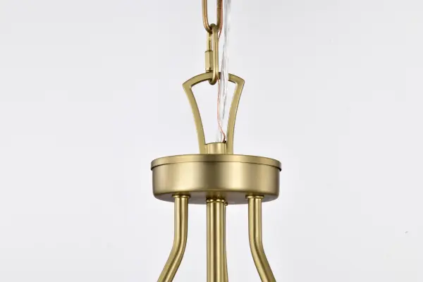 Boliver 3-Light Pendant in Vintage Brass with Clear Seeded Glass - Image 8