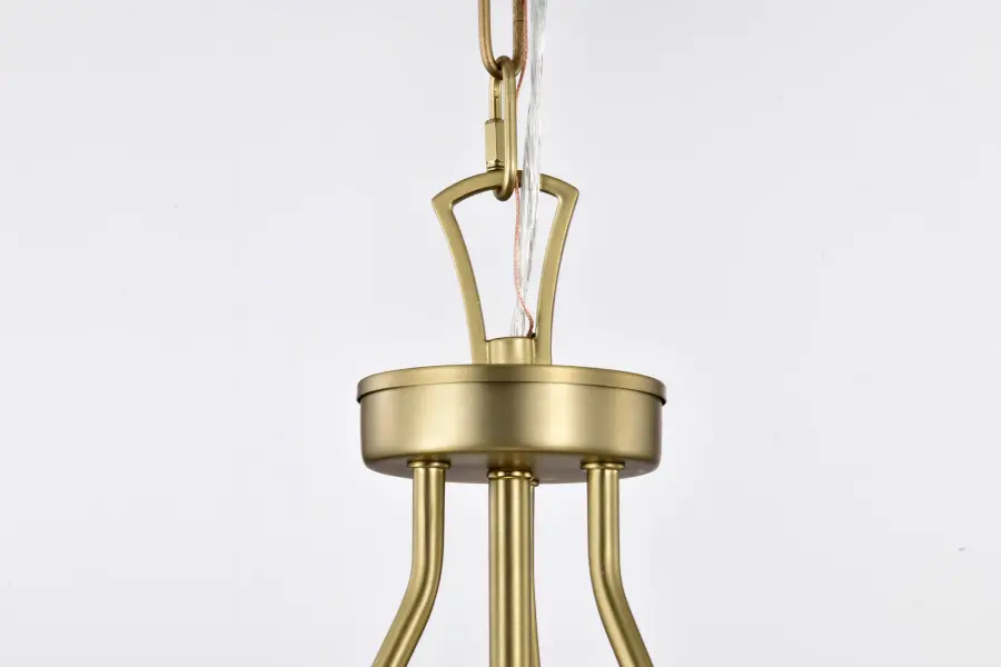 Boliver 3-Light Pendant in Vintage Brass with Clear Seeded Glass - Image 8