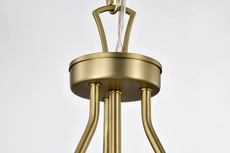Boliver 3-Light Pendant in Vintage Brass with Clear Seeded Glass - Image 9